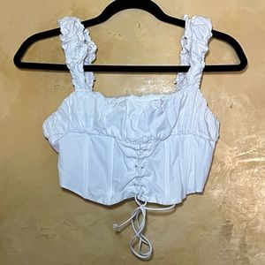 Forever 21 White Corset Crop Top Barely Worn Size XS
